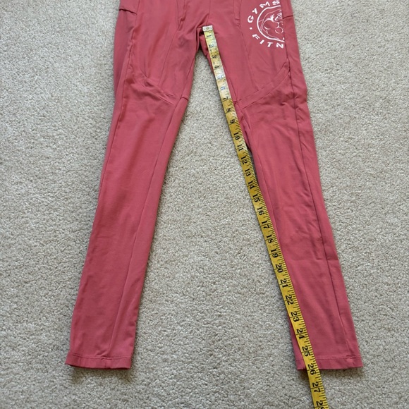Gymshark Legacy Leggings Peach Pink Logo Pockets Gym Workout - Picture 8 of 8